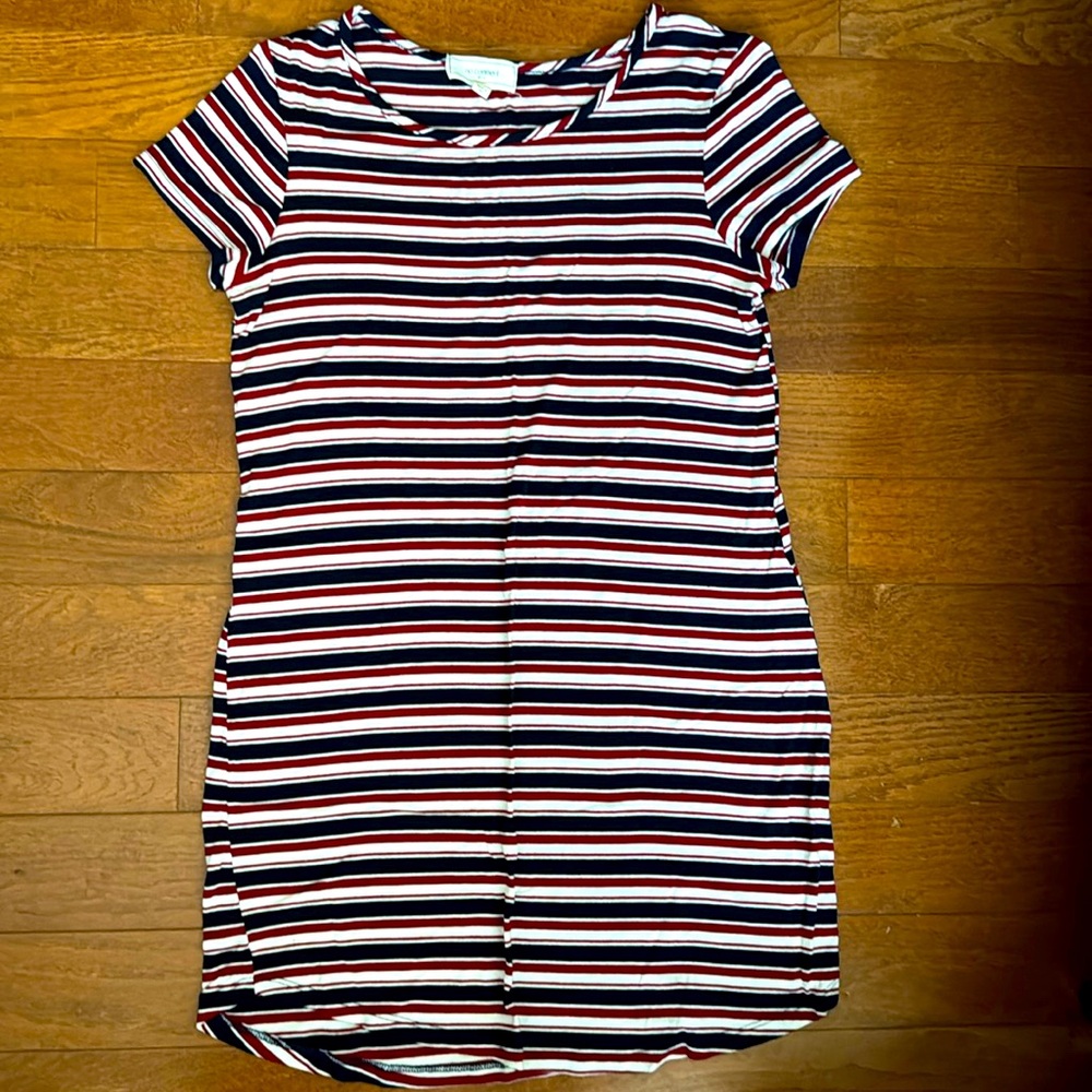 Red, White, and Blue Striped Dress
